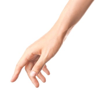 Beyaz arkaplanda kadın eli