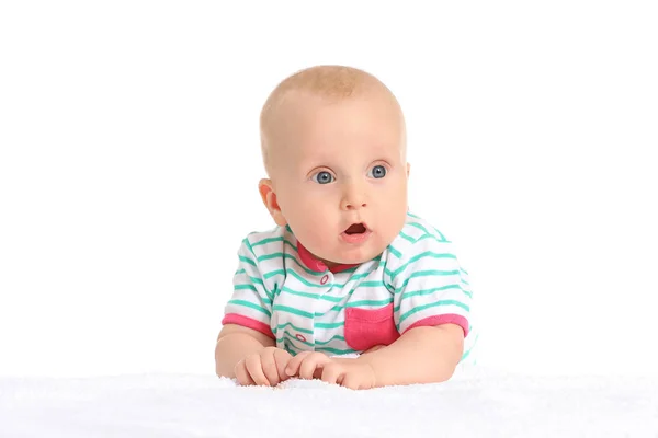 Adorable little baby on white background — Stock Photo, Image