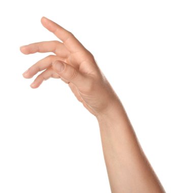 Beyaz arka planda güzel kadın el