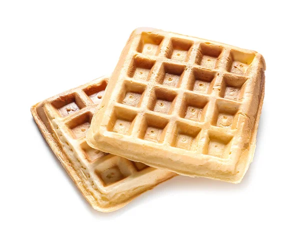 Tasty waffles on white background — Stock Photo, Image