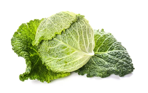 Tasty ripe cabbage on white background — Stock Photo, Image