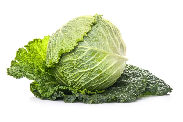 Tasty ripe cabbage on white background — Stock Photo, Image