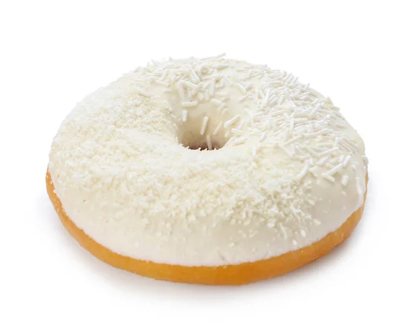 Süße leckere Donut auf weißem Hintergrund — Stockfoto
