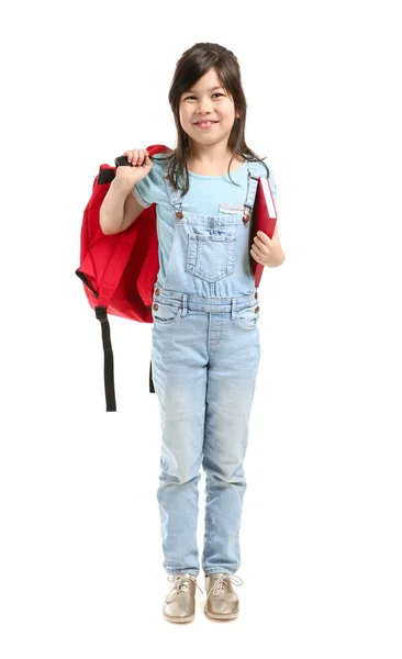 Retrato de colegiala sobre fondo blanco —  Fotos de Stock