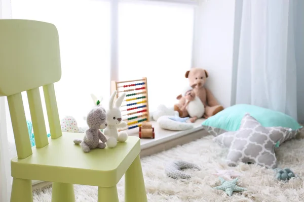 Interior of modern children's room with toys — Stock Photo, Image