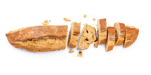 Tasty cut bread on white background — Stock Photo, Image