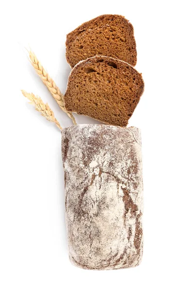 Tasty cut bread on white background — Stock Photo, Image