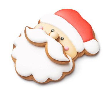 Beyaz arka planda lezzetli Noel kurabiyesi