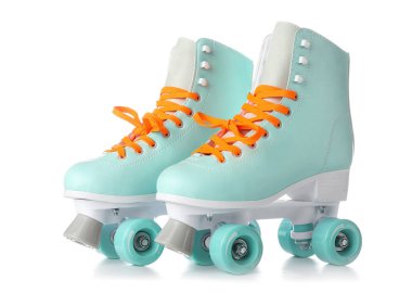 Beyaz arka planda Vintage paten