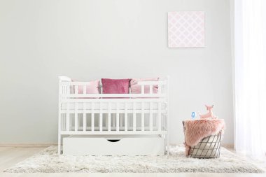 Beşikli ışık modern bebek odası iç