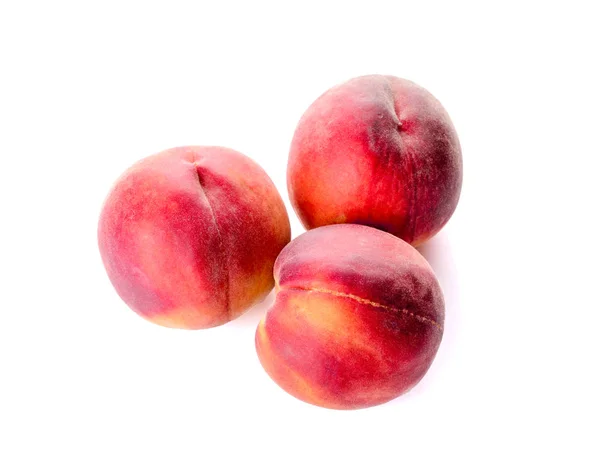 Ripe peaches on white background — Stock Photo, Image