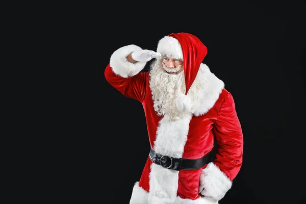 Retrato de Santa Claus sobre fondo oscuro —  Fotos de Stock