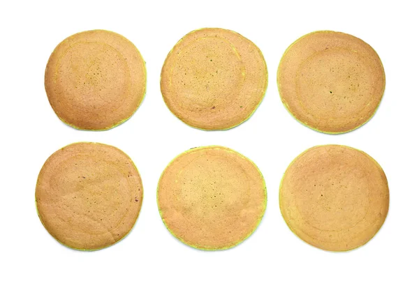 Smaklig grön pannkakor på vit bakgrund — Stockfoto