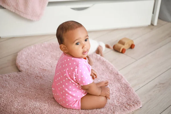 Portrait of cute African-American baby at home — Stock Photo, Image