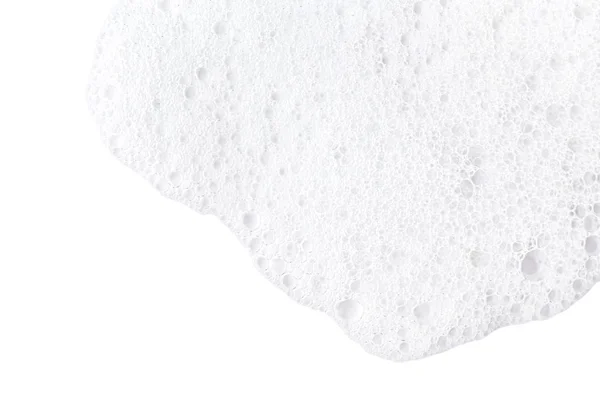 Soap foam on white background, closeup — Stock Photo, Image