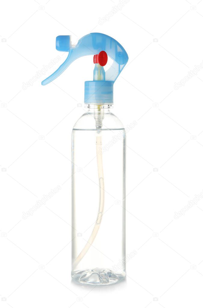 Bottle of air freshener on white background