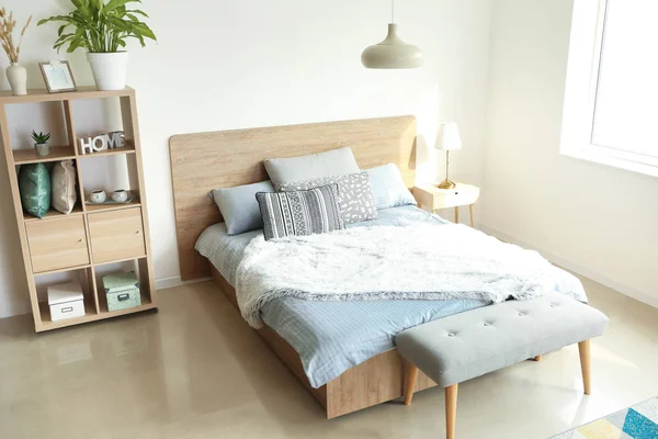 Interior of modern light bedroom — Stock Photo, Image