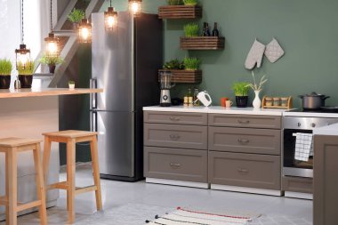 Şık mobilyalar ile modern mutfak iç