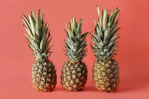 Mercan arka planda olgun ananas