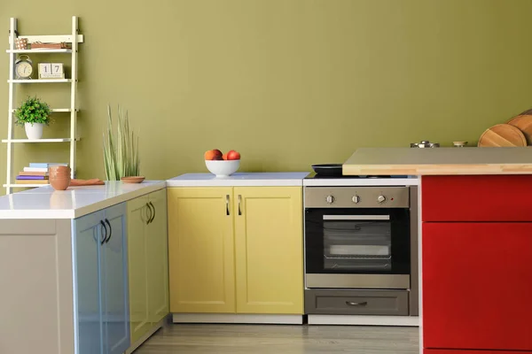 Interior of modern kitchen with stylish furniture — Stock Photo, Image