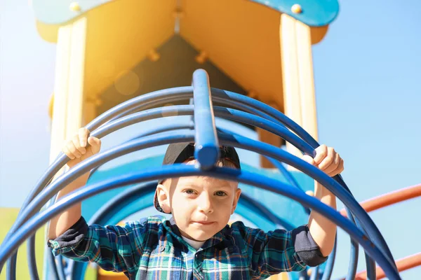 Cute little boy on play ground — Stock Photo, Image