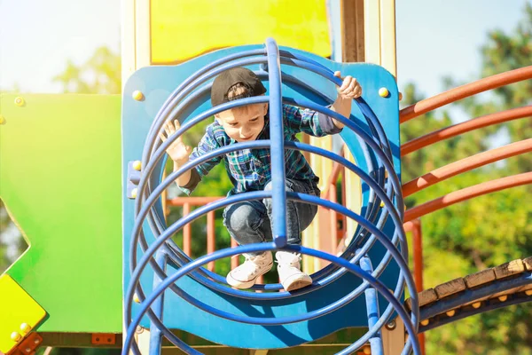 Cute little boy on play ground — Stock Photo, Image