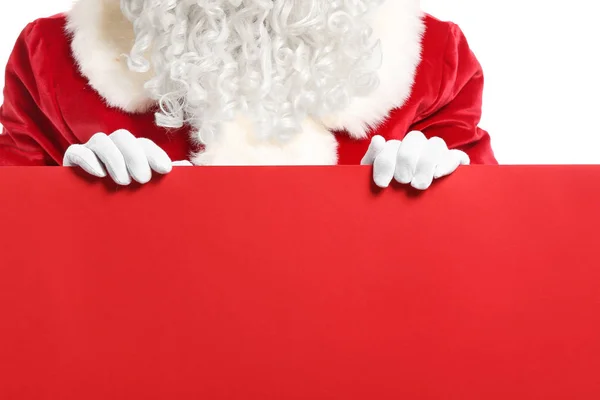Santa Claus with üres poszter, fehér háttér, Vértes — Stock Fotó