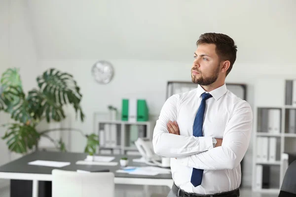 Portrait of handsome businessman in office — Stock Photo, Image