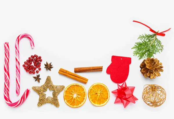 Beautiful Christmas composition on white background — Stock Photo, Image