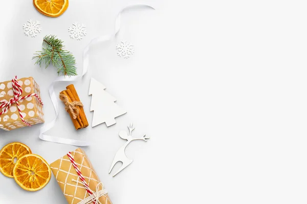 Beautiful Christmas composition on white background — Stock Photo, Image