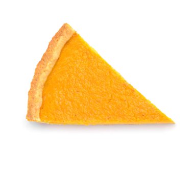 Beyaz arkaplanda lezzetli balkabağı turtası