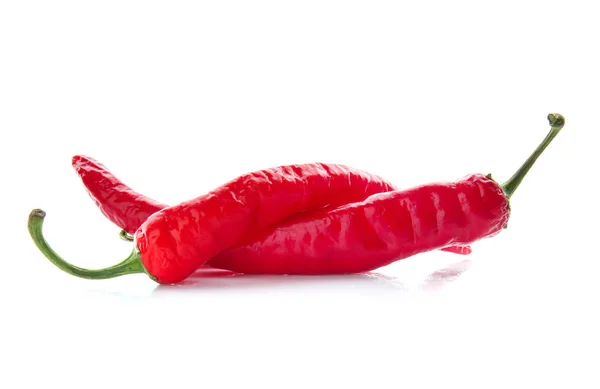 Red chili peppers on white background — Stock Photo, Image