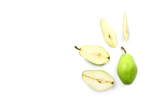 Fresh pears on white background — Stock Photo, Image