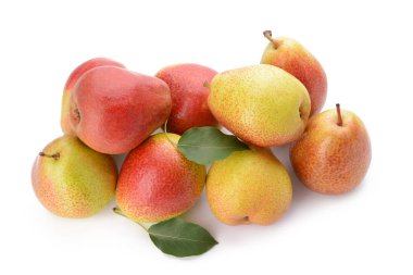 Beyaz arka planda tatlı olgun armut