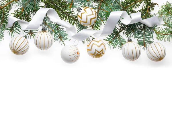 Beautiful Christmas composition on white background — Stock Photo, Image