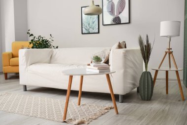 Modern ışık oturma odasının içi