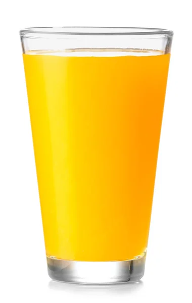 Glas frischer Orangensaft auf weißem Hintergrund — Stockfoto