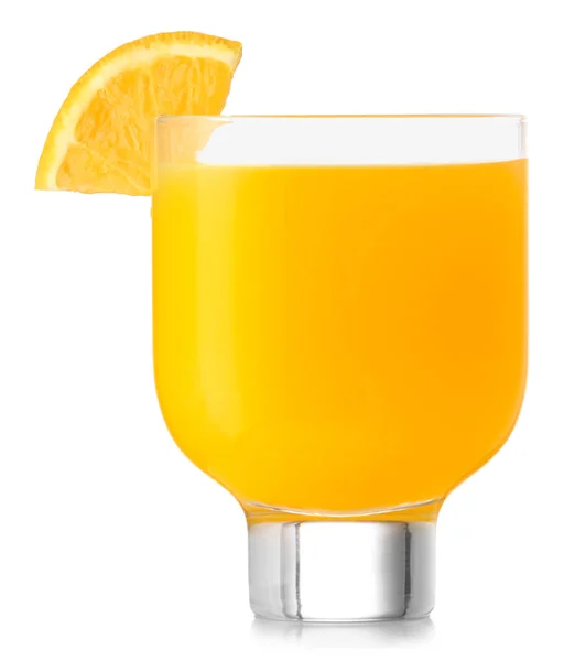 Glass of fresh orange juice on white background — Stock Photo, Image