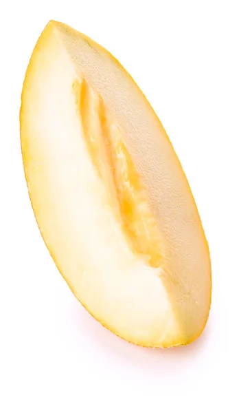 Bit av mogen melon på vit bakgrund — Stockfoto