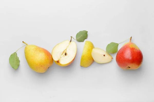 Sweet ripe pears on white background — Stock Photo, Image