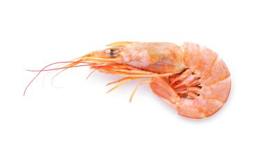 Beyaz arka planda lezzetli karides