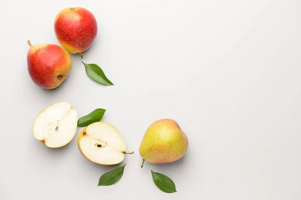 Sweet ripe pears on white background — Stock Photo, Image