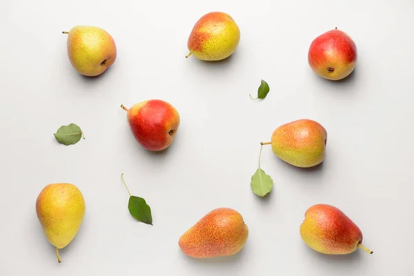 Sweet ripe pears on white background — Stock Photo, Image