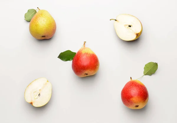 Sweet ripe pears on white background — Stock Photo, Image