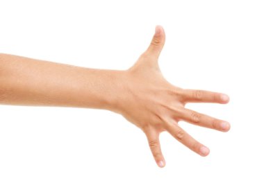 Child's hand on white background clipart