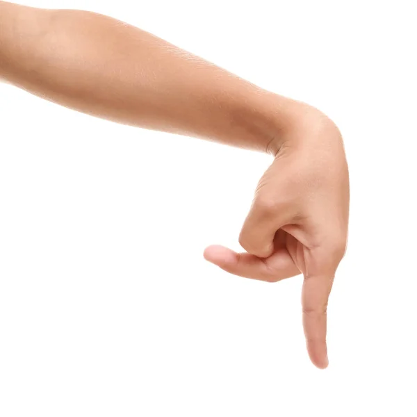 Child's hand imitating walking on white background — Stock Photo, Image