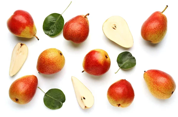 Sweet ripe pears on white background — Stock Photo, Image