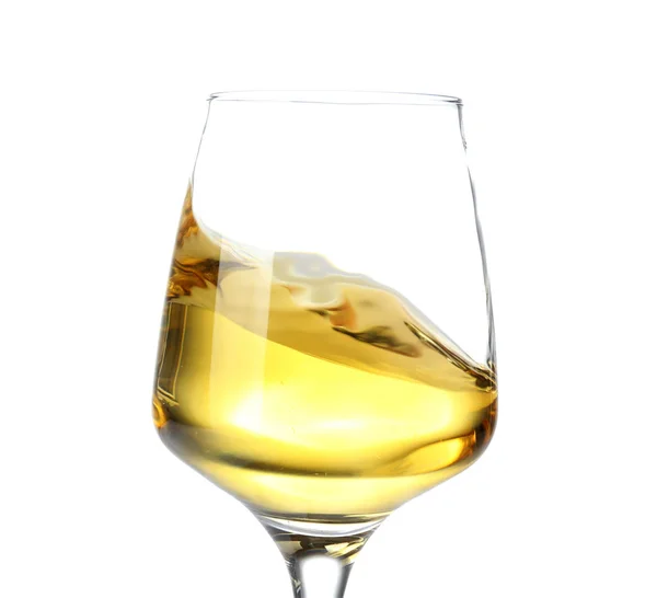 Glass of wine on white background — Stock Photo, Image