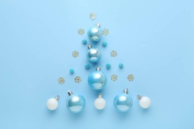 Renk arkaplanındaki güzel Noel kompozisyonu