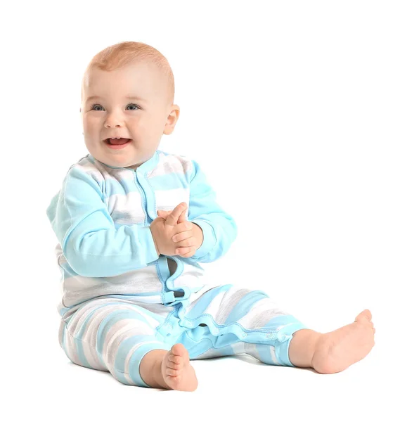 Cute little baby on white background — Stock Photo, Image